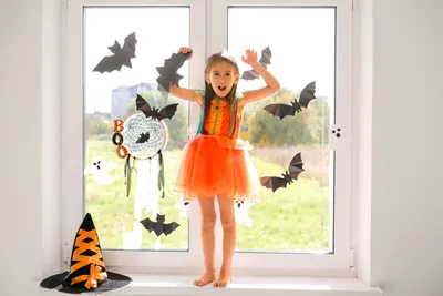 Produktbild von Decords Halloween-Fensteraufkleber mit Fledermäusen, Modell 038-012 – Größe: 51 cm