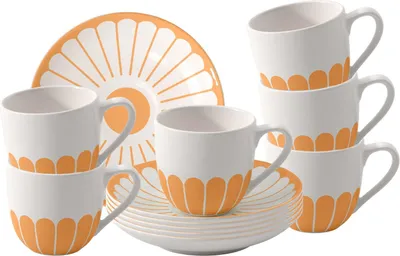 Produktbild von Villeroy & Boch Fleur Couleur Espressotasse mit Untertasse 70 ml 6er Set - Soleil