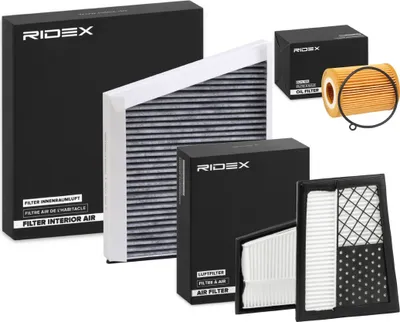 Produktbild von RIDEX Filterset Inspektionspaket Filtersatz passend für MERCEDES-BENZ E-Klasse Limousine (W211) E-Klasse T-modell (S211) CLS (C219)