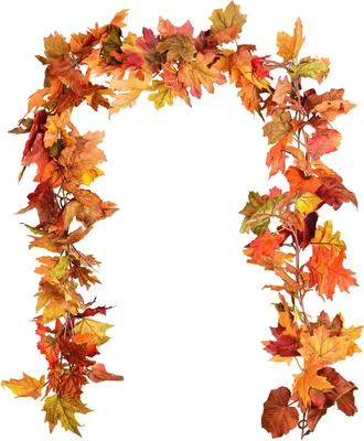 Image de pack de 2 guirlandes d'érable d'automne - 5,9ft / pièce guirlande de feuilles d'automne artificielles décor coloré de Thanksgiving pour la maison de mariage cheminée partie de Noël, Maple Leaf Vine-B