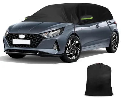 Zdjęcie produktu dla Pokrowiec samochodowy, półprzykrycie, wodoodporny, przeznaczony dla Hyundai i20 (lata produkcji 2008-2025), odporny na promieniowanie UV, ochrona przed deszczem, słońcem i kurzem