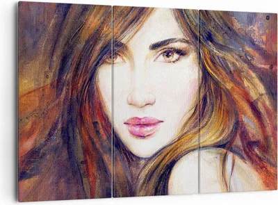 Produktbild von Bild auf Leinwand - Leinwandbild - Frau Gesicht Lippen - 165x110cm - Wand Bild - Wanddeko - Leinwanddruck - Bilder - Kunstdruck - Wanddekoration - Leinwand bilder - Wandkunst - CE165x110-3986