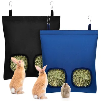 Heunetz für Kaninchen, 2er Set, 2-Loch, 28x25 cm