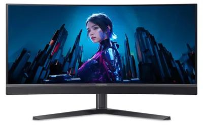 Imagen del producto de Monitor Acer de 34 pulgadas (86 cm) OLED, resolución 3440x1440, curvatura 1800R, pantalla TFT, 360Hz, 0.0 ms, UltraWide Quad HD, LCD, color negro