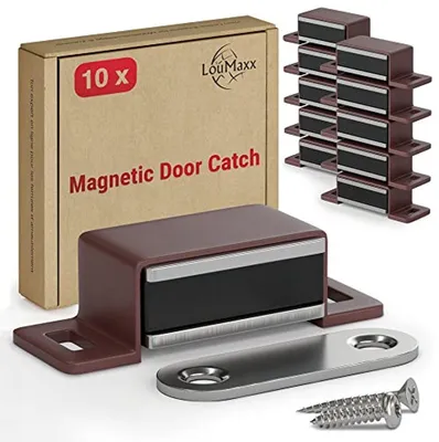 LouMaxx Starker Magnet, Haltekraft, 4 kg, 10 Stück, braun, Türmagnet - Magnetschloss - Schraubmagnet - Magnetschloss