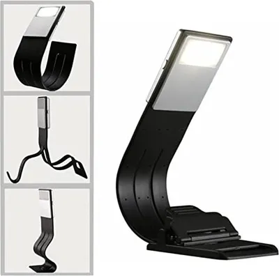 Produktbild von Wiederaufladbare USB-Buchleselampe, dimmbare 3-Farben-LED-Cliplampe im Bett, Auto