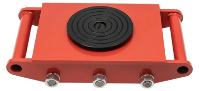 Image de Chariot de transport pour machines - Chariot à roulettes - Capacité de charge 8 000 kg - Roulettes enPolyuréthane- Pour palettes et machines - Usage industriel - Rouge