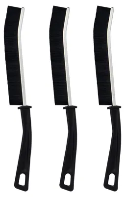 Fugenbürste 3er Set, harte Borsten, Eckreiniger, 23,5 cm, schwarz