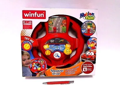 Produktbild von Lenkrad Geräusche Sound Kinder Fahrsimulator Auto Cockpit Fahrschulerot WinFun