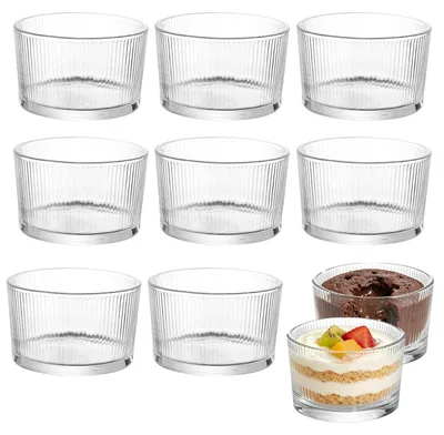 8 Dessertgläser 200 ml, transparent, Glas, für Tiramisu & Pudding