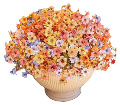 Produktbild von 12 künstliche Blumenbündel für den Außenbereich, mehrfarbige Prunkwinde mit Eukalyptus, UV-beständige Kunstseidenblumen für Frühling und Sommer, ideal für Pflanzgefäße, Veranda, Terrasse und Garten.