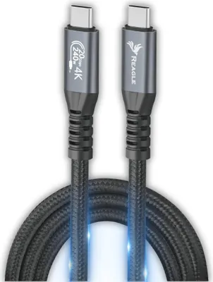 Immagine prodotto di Cavo Usb-C 2M Ricarica Rapida Pd 240W Qc 4.0 Usb 3.2 Tipo C 20Gbps 4K60Hz Reagle