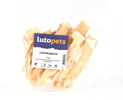 Obrázok produktu pre Lutopets Lammkopfhaut – 100 g – Maškrta pre psov