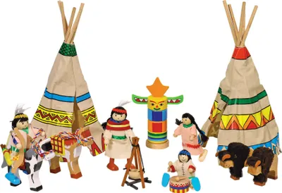 Zdjęcie produktu dla Goki Indian camp, Mini lalka, Mężczyzna i Kobieta (zestaw), 3 lat(a), 110 mm, 570 g, Wielobarwny
