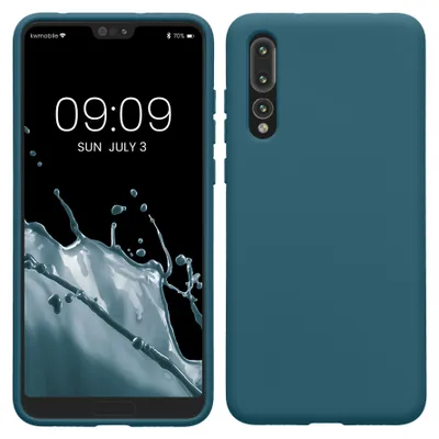 Produktbild von kwmobile Hülle kompatibel mit Huawei P20 Pro Hülle - gummierte TPU Silikon Handyhülle - Schutzhülle für kabelloses Laden - Case in Petrol matt