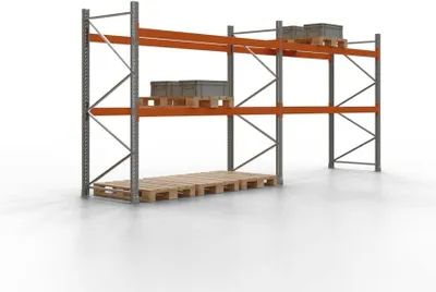Produktbild von Palettenregal TAURUS | Low | HxBxT 250x565x110cm | Fachlast 2000kg | 2 Ebenen