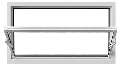 Obrázok produktu pre Okno do maštale Framex, biele, šírka x výška 100 x 50 cm (1000 x 500 mm), jednoduché zasklenie, výklopné okno, okno z PVC pre hospodárske budovy a chov zvierat