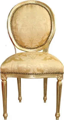 Produktbild von Casa Padrino Barock Esszimmer Stuhl Gold Blumenmuster / Gold  Mod2 Rund