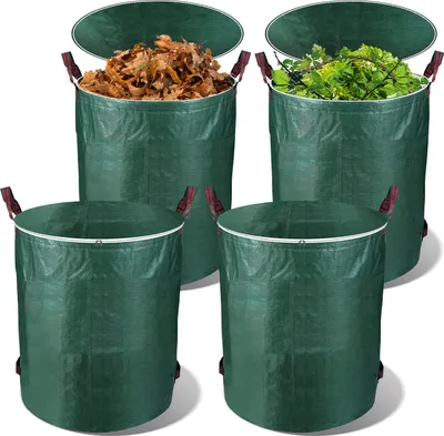 Produktbild von Jayseuw Gartensack mit Deckel Gartenabfallsack verschließbar Laubsack 4er Set 272 L Garten Sack