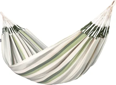 Produktbild von LA SIESTA Brisa, Hängende Hängematte, 200 kg, 3 Person(en), Polypropylen (PP), Grün, Grau, Weiß, Maschinenwäsche