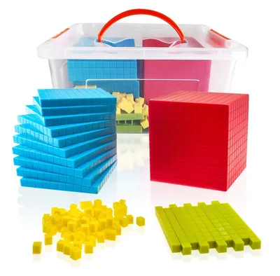 Productafbeelding van Solidchoice - Set van 121 Stuks Basis 10 Leerblokjes voor Kinderen