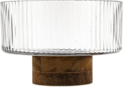Image de Terra Bowl Piccola : bol en verre et bois d'acacia - bol de service et de décoration, 14 x 10 cm