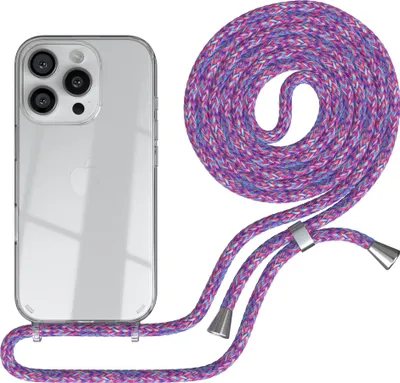 Produktbild von EAZY CASE Handykette mit Hülle für Apple iPhone 16 Pro Backcover Handykette, zum Umhängen in Bunt