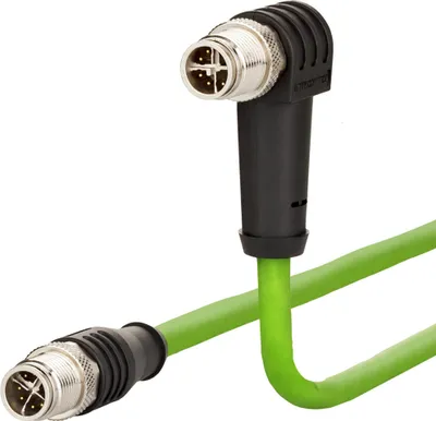 Produktbild von METZ CONNECT Verbindungsleitung M12 ST-M12 ST, 8-pol X-kodiert, gerade-gewinkelt, 1 m