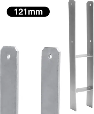 Produktbild von Jopassy 4x H-Anker Pfostenanker H-Anker H-Pfostenanker Pfostenträger Pfostenhalter 121mm 600MM