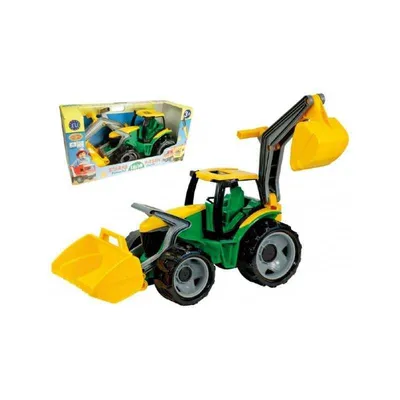 Obrázok produktu pre Lena GIGA TRUCKS Tractor with front loader & excavator, Traktor, 3 rok / roky, Plast, Čierna, Zelená, Žltá