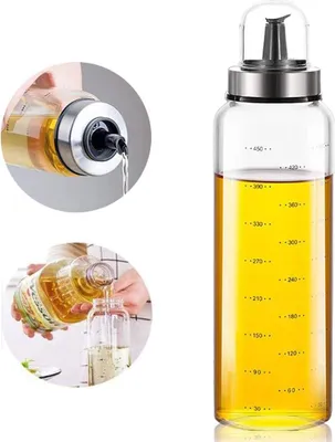 Produktbild von Essig & Ölflasche, 500ml Ölspender und Glas Olivenöl Flasche Behälter für Küche, Kochen, Grillen, Pasta, Auslaufsicher und Spülmaschinenfest (1, 500ml)