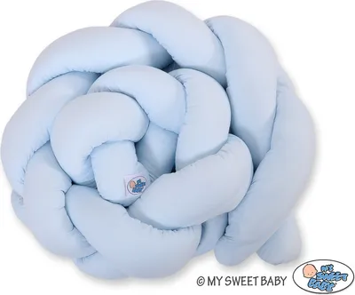 Produktbild von Geflochtenes Babyschutz für Kinderbett Blau 180 cm Knot Pillow