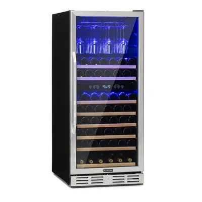 Produktbild von Klarstein Einbau-Weinkühlschrank, 2 Zonen Getränkekühlschrank Klein, Kleiner Weinschrank 306L, Wein-Kühlschrank Klein mit Glastür, Indoor/Outdoor Flaschenkühlschrank, Wine Fridge 116 Flaschen