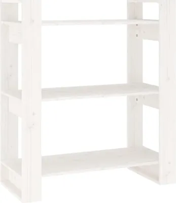Obrázek produktu pro vidaXL Knihovna / rozdělovač místností Bílá 80x35x91 cm Masivní borovicové dřevo