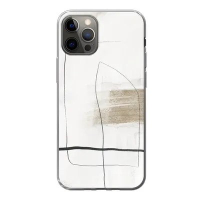 Produktbild von MuchoWow® Handyhülle Schutzhülle Hülle für iPhone 12 Pro Farbe - Minimalismus - Schwarz Silikon Softcase Handy Hülle - Abdeckung