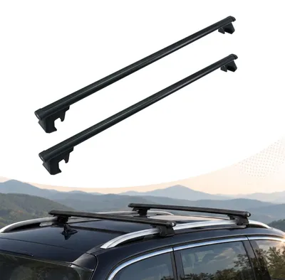 Obrázok produktu pre Nosný systém na strechu Relaxdays, otvorený, 135 cm, rozpon 120 cm, priečny nosník, nosnosť do 180 kg, strešný nosič, hliník, čierna farba