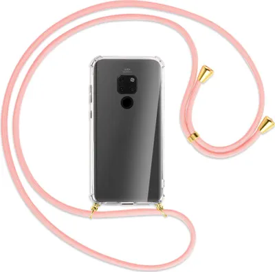 Produktbild von Handykette Backcover-Schutzhülle mit Band (Metall goldfarben) für Huawei Mate 20 - dunkelblau