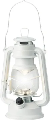 Produktbild von LED Laterne Batteriebetrieb 11,5x24,5cm Glas Metall Weiß / Warmweiß