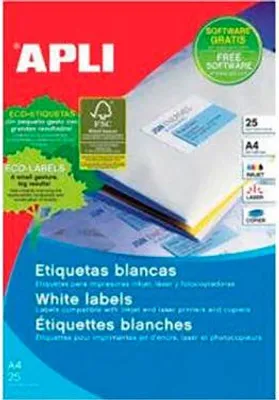 Produktbild von APLI SP-5810198, Weiß, 2,54 cm, 1 cm, 4725 Stück(e), 25 Blätter, 189 Stück(e)