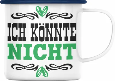 Produktbild von Trendation - Ich Könnte Nicht Ich Hasse Jeden Emaille Tasse Becher Emaille Emaille Tasse Katzen Lustig Spruch Geschenk Frauen Männer Morgenmuffel (Blau)