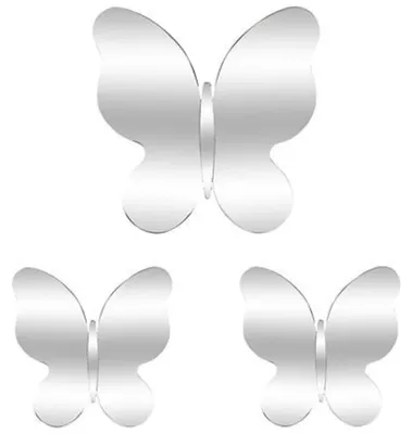 Produktbild von Wandspiegel - Set „Schmetterlinge“ - 3 - teilig - Spiegel - 30 x 30 cm - Kinderzimmer