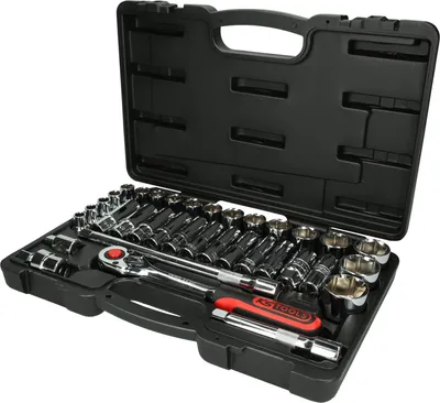 Produktbild von KS Tools 918.0635, Steckschlüssel-Satz, 1/2", 35 Kopf/Köpfe, Chrom-Vanadium-Stahl, 5,75 kg