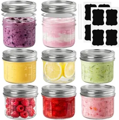 Produktbild von PromoHome® 8 Stück Glasvorratsdosen mit Deckel 120 ml – luftdicht – Borosilikatglas