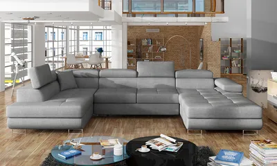Produktbild von NABBI Ecksofa U mit Zerlegung Rossano U L - grau