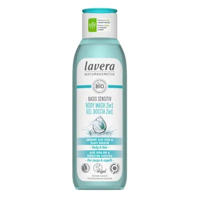 Produktbild von lavera basis sensitiv 2in1 Body Wash with Organic Aloe Vera and Plant Keratin 250ml