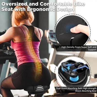 Productafbeelding van Fietszadel voor mannen en vrouwen - Ergonomisch geheugenfoam - Ademend en schokabsorberend - Pijnvrij fietsen