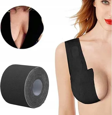 Produktbild von Original Brustband - Push-up-Band - Brusthebendes Band - Formendes Band - Taping - Schwarz - 5 m