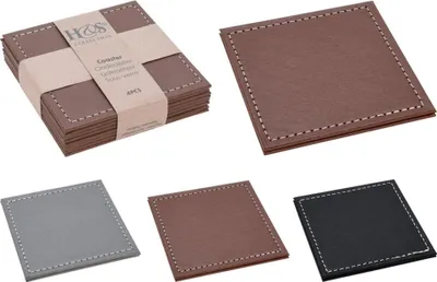 Obrázek produktu pro podložka 10x10cm 4ks kůže, 3barvy_EXTPLASTIMEX