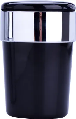 Produktbild von AUTO ASCHENBECHER mit Deckel LED Licht Autoaschenbecher Windaschenbech KFZ 12 (Schwarz)