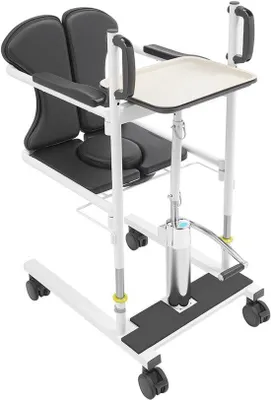 Imagen del producto de Silla de transferencia hidráulica - Altura ajustable - Con ruedas y arnés de seguridad